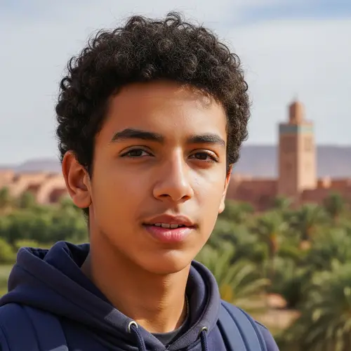 17-Year-Old Moroccan Boy with Curly Hair | Youthful Features
