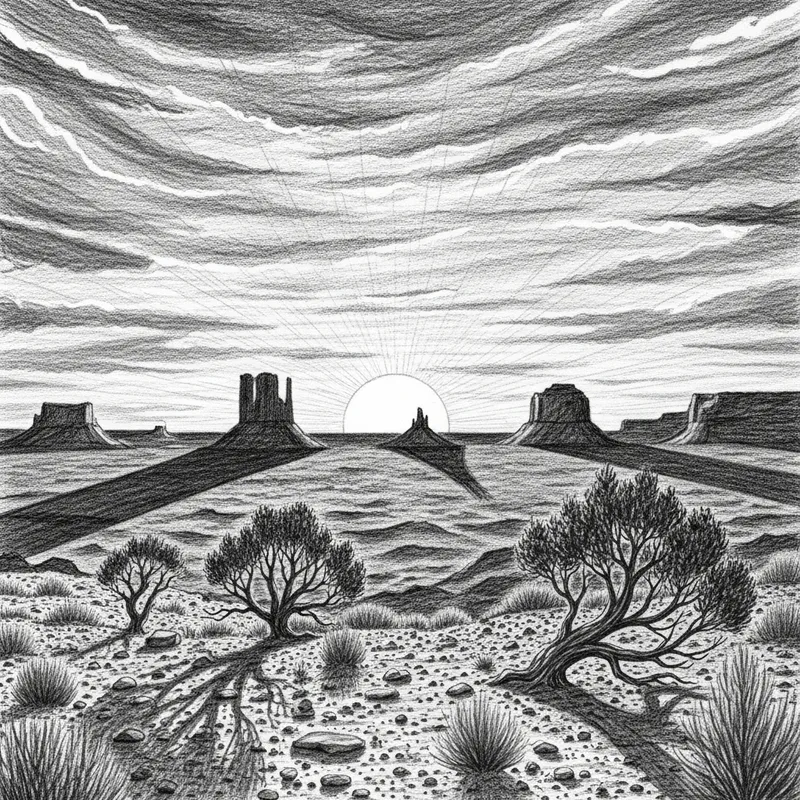 Stunning Pencil Drawings of Sunset Verses