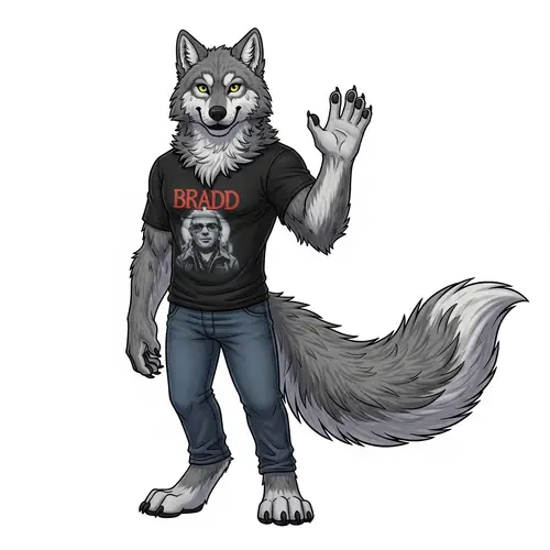 Anthropomorphic Mexican Gray Wolf Fursona Drawing