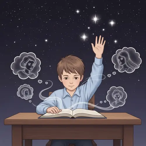 Young Boy Dreaming of Touching the Stars Animation