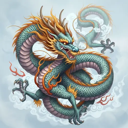 Vibrant Chinese Dragon Twisting and Coiling | Majestic Creature