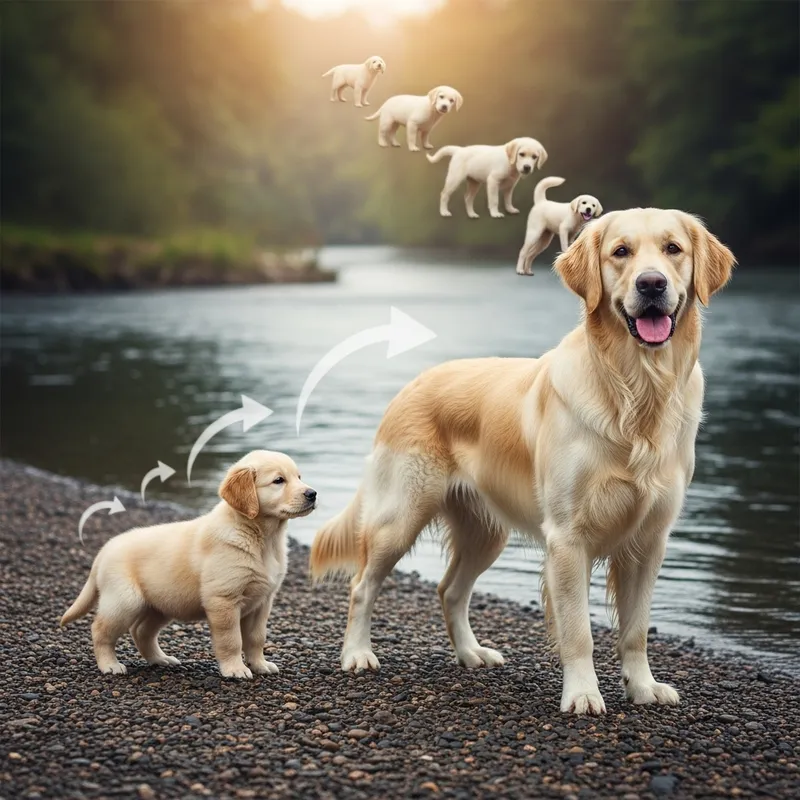 Surreal Golden Retriever Evolution by Beautiful River