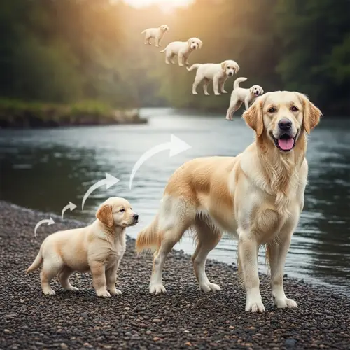 Realistic Golden Retriever Evolution by Beautiful River