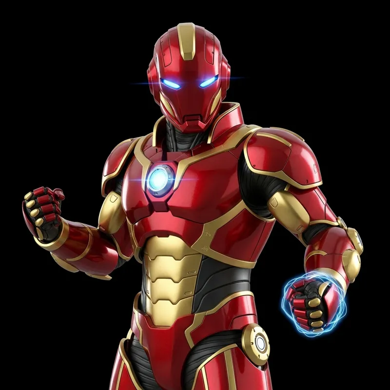 Iron Man - Crimson & Gold Armored Superhero Robot