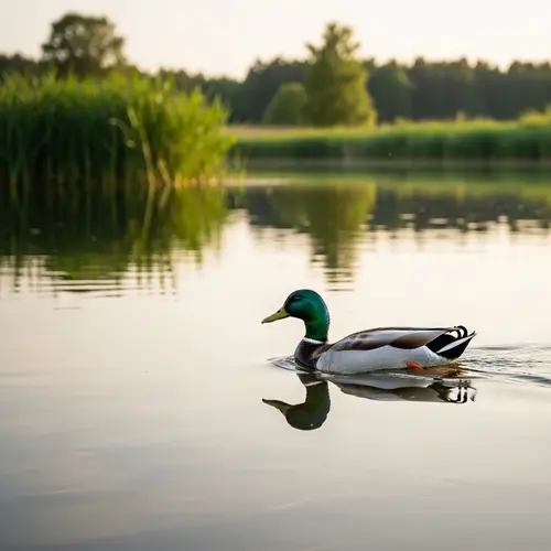 Duck Swimming in Pond - Calm Nature Scene