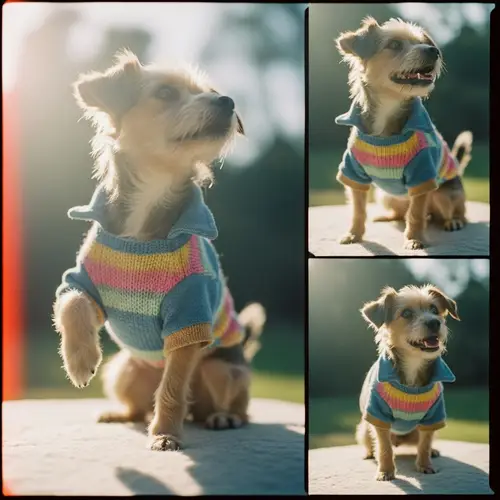 Charming Dog in Vintage Film Photography | Playful Pet Portrait