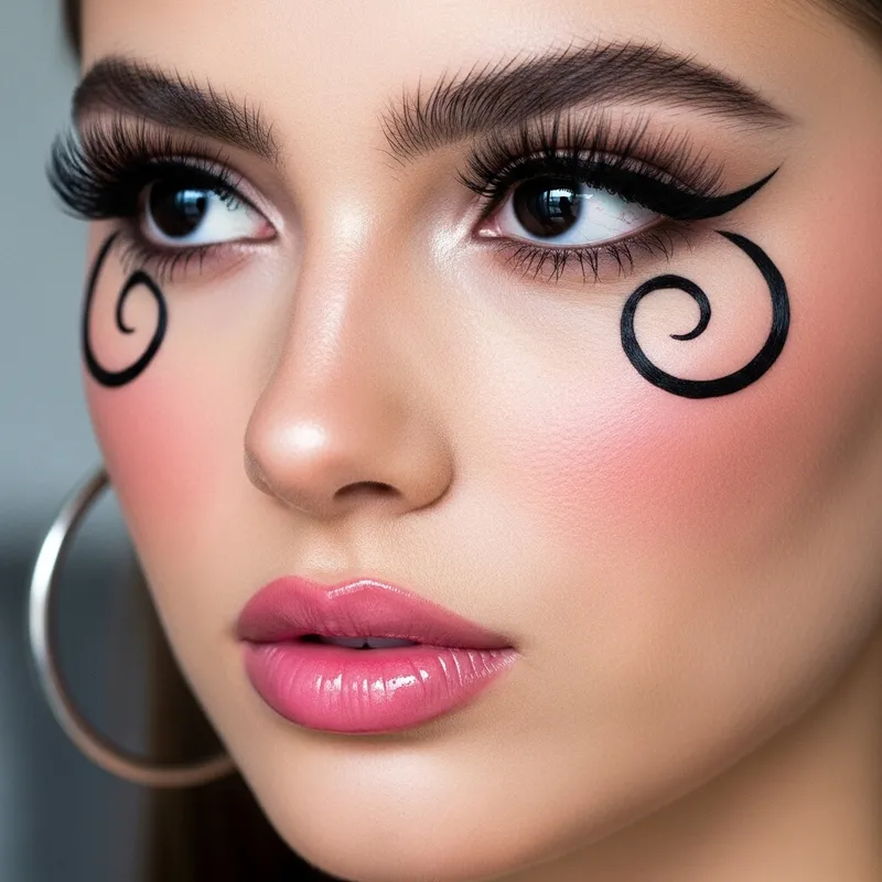 Stunning Woman with Black Eyes, Pouty Lips & Radiant Glow