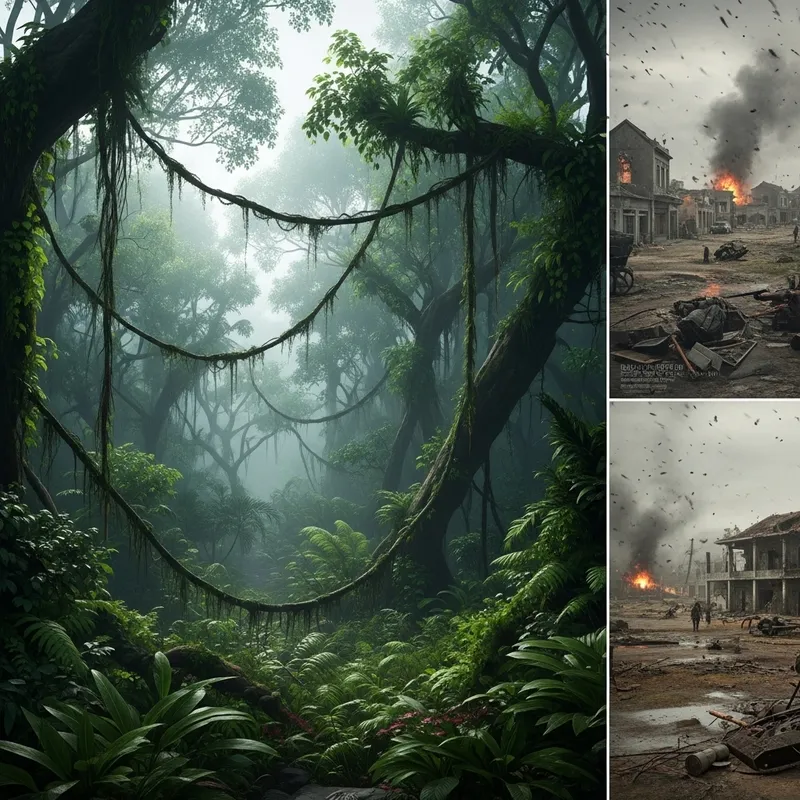 Vietnam War Jungle Landscape: Dense & Gritty Environment Vietnam War Jungle Landscape: Dense & Gritty Environment