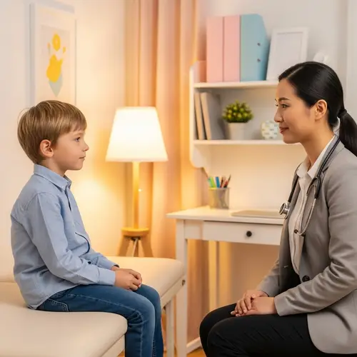Cozy Office Studio Portrait: Child Psychologist Session
