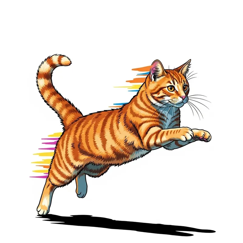 Playful Orange Tabby Cat in Vibrant Pop Art Playful Orange Tabby Cat in Vibrant Pop Art