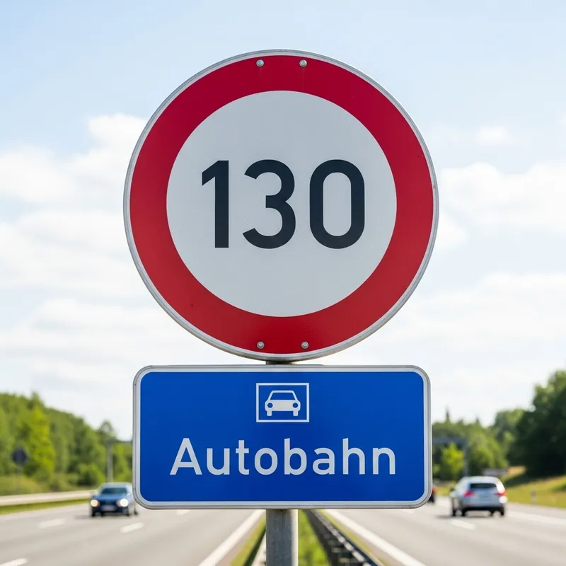 German Autobahn Speed Limit Sign