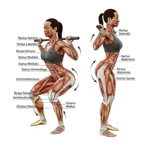 Female Muscle Anatomy: Squat Exercise Breakdown
