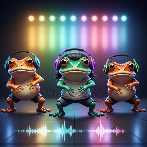 Anthropomorphic Toad Dubsteps: Neon Headphones Dance Session