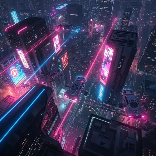 Futuristic Neon Cityscape Imagery | Cyberpunk Aesthetic