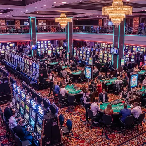 Opulent & Vibrant Casino: Modern Interior Design & Neon Lights