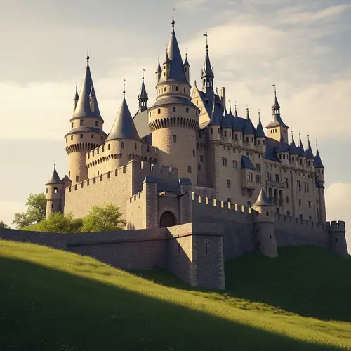 Majestic Ancient Castle on Hill | Historic Battlements & Towers