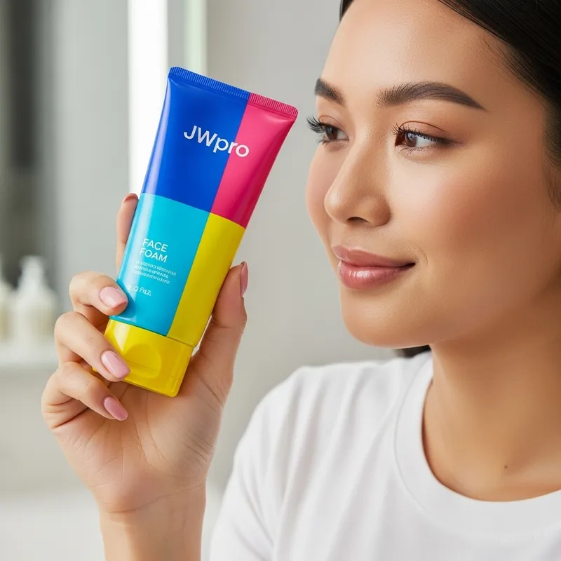 JWpro Face Foam in Girl Hand | Skincare Product JWpro Face Foam in Girl Hand | Skincare Product