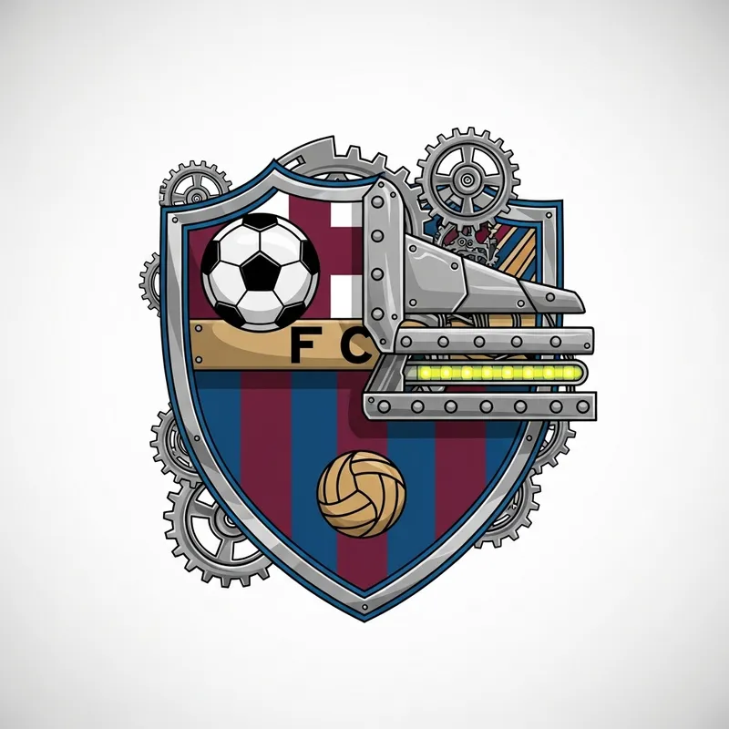 FC Barcelona Robotized Emblem - Futuristic Hybrid Insignia