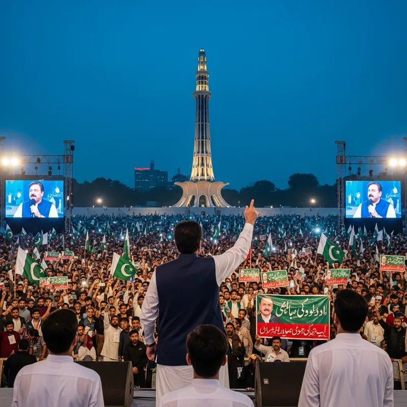 Imran Khan Holds Jalsa at Iconic Menara Pakistan