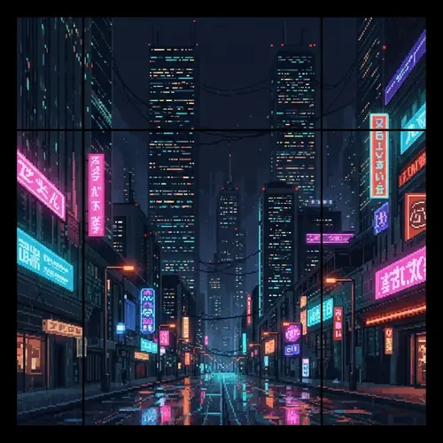 Cyberpunk Pixel Art Wallpaper - Futuristic City