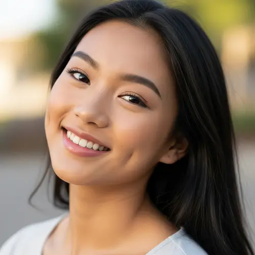 Beautiful 17-Year-Old Asian Woman Smiling | Portrait Image