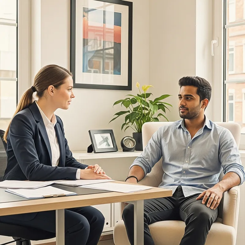 Serene Office Scene: Clinical Psychology Interaction