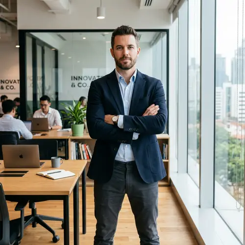 Professional Entrepreneur in Modern Office