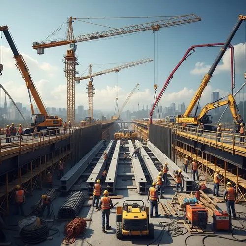 Hyper-Realistic Bridge Construction Site in HD