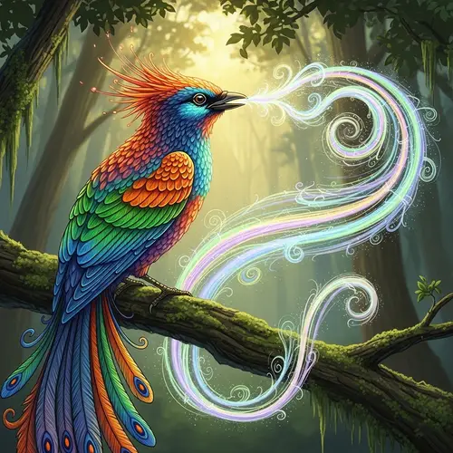 Healing Songbird Illustration - Vibrant Art