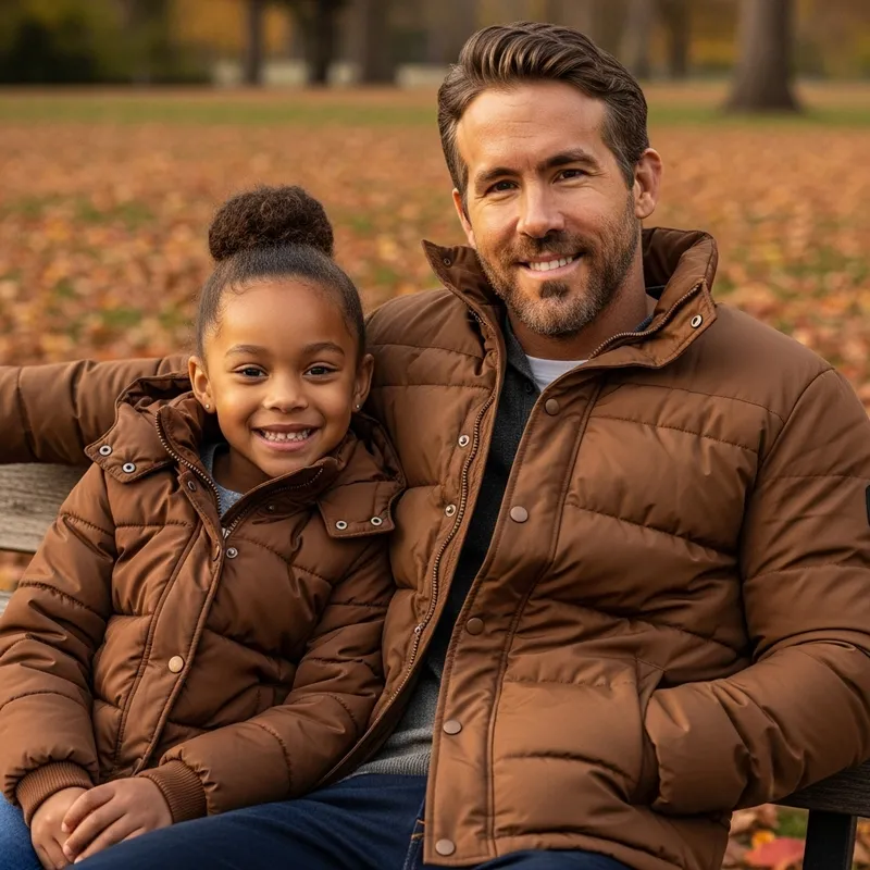 Brown Skin Girl and White Man in Matching Puffer Jackets