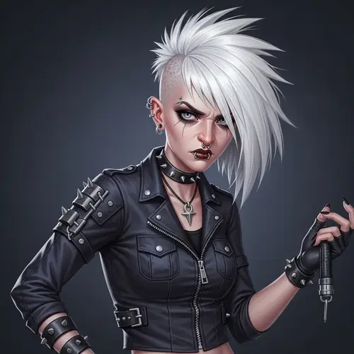 Captivating Fantasy Character with Unique Style and Piercings