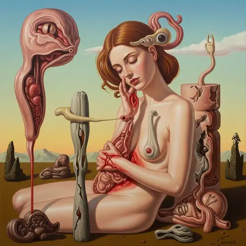 Surrealistic Portrayal of Endometriosis - Art Nouveau Influence