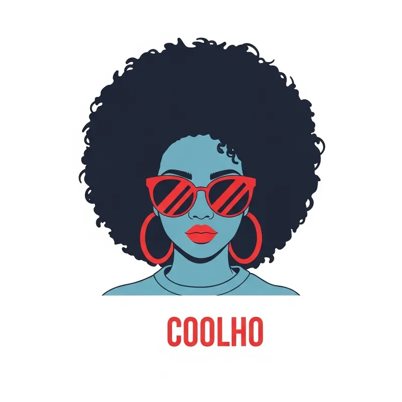 Urban Coolness: Stylish Afro Girl in Minimalist Digital Art