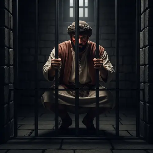 Middle-Eastern Prince in Chiaroscuro Dungeon - Defiance & Mystery