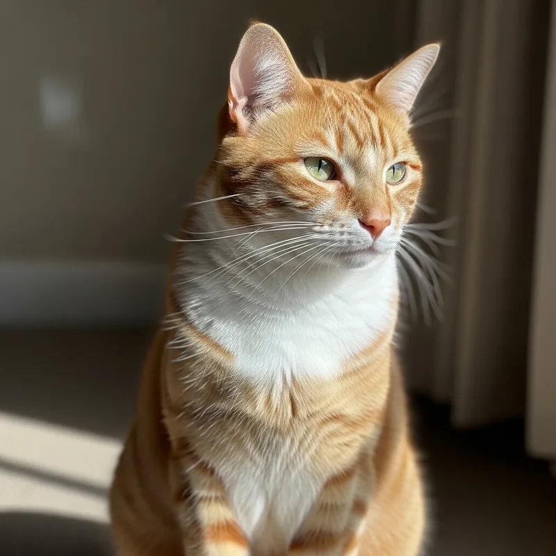 Orange and White Tranquil Domestic Feline