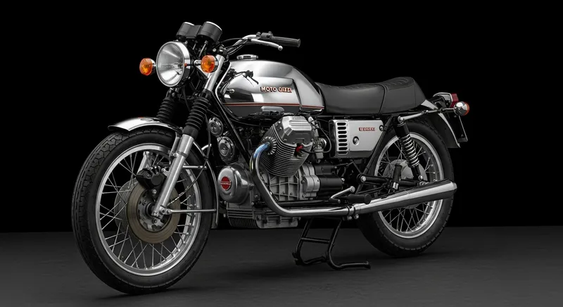 1974 Moto Guzzi Le Mans Mk I on Black Background