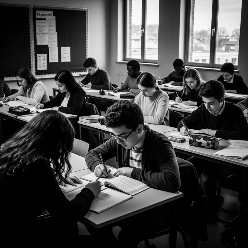 Vintage Black and White Classroom Photography | Engaged Students Documentary Style