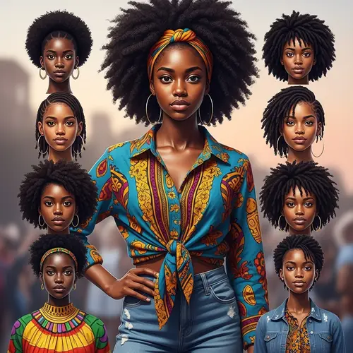Empowering Black Girl: Diverse Natural Hairstyles Celebration