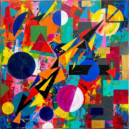 Dynamic Abstract Geometric Art with Vibrant Colors