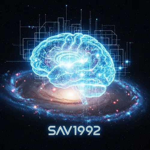Artificial Intelligence Glowing Digital Brain - Sav1992