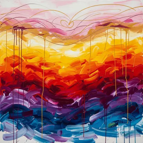 Evolving Love Abstract Expressionist Art - Emotional Intensity