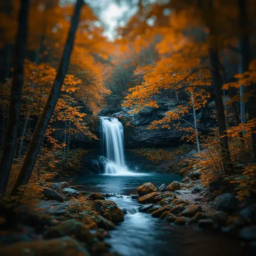 Mystical Forest with Hidden Waterfall | Surreal Fantasy Scene