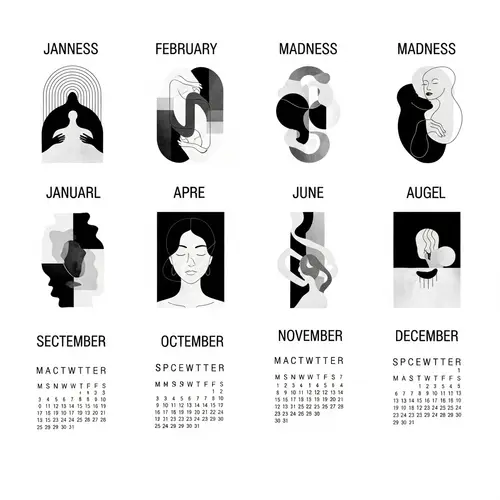 Minimalist Madness Calendar: Abstract and Aesthetic Designs