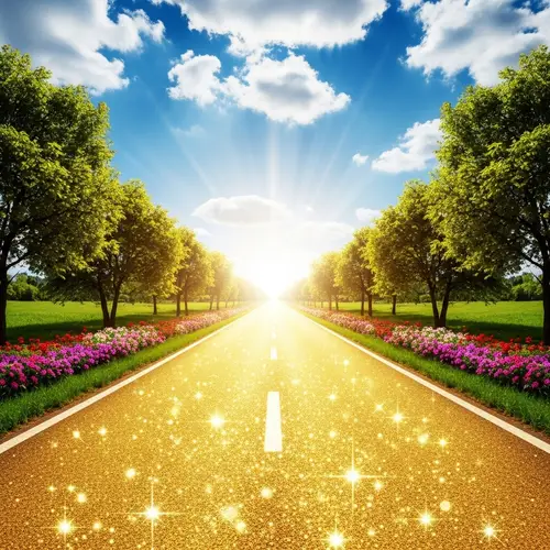 Golden Path to Paradise: Wealth and Happiness Beckon
