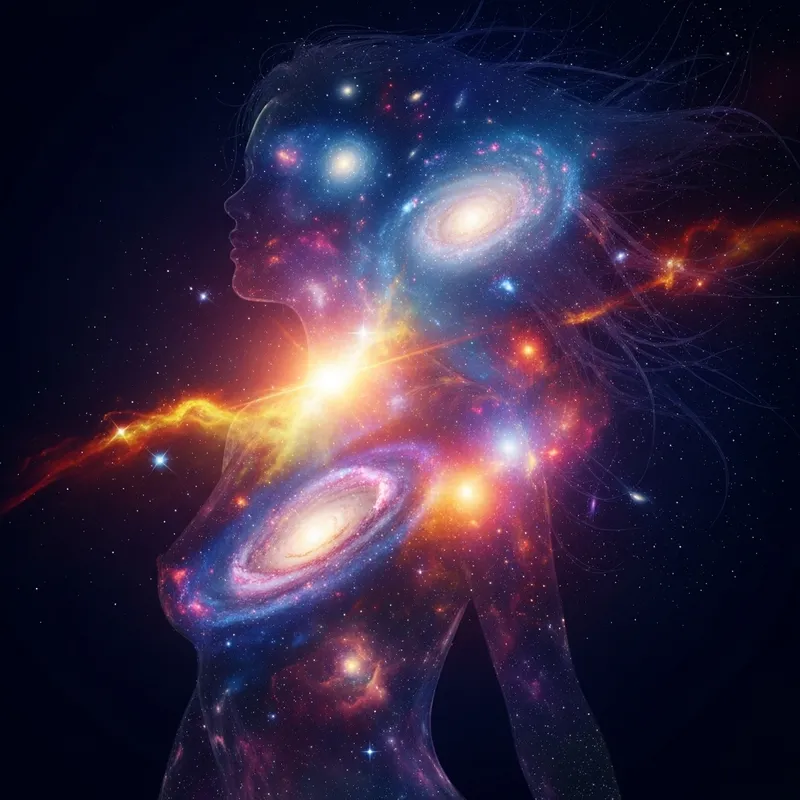 Surreal Woman of Stardust and Light | Color Fusion Art