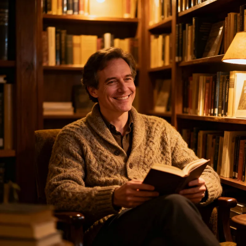 Cozy Writer Portrait in a Reading Nook