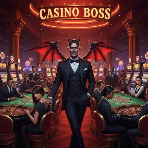Demonic Casino Boss: Ominous Deception and Charismatic Intrigue