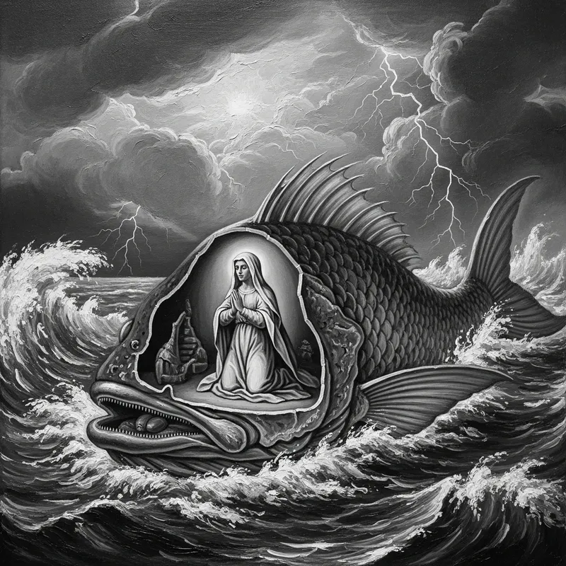 Baroque Oil Painting: Jonah in a Stormy Ocean Baroque Oil Painting: Jonah in a Stormy Ocean