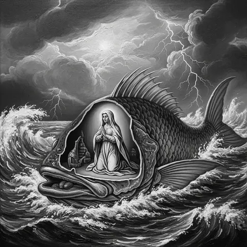 Baroque Oil Painting: Jonah in a Stormy Ocean