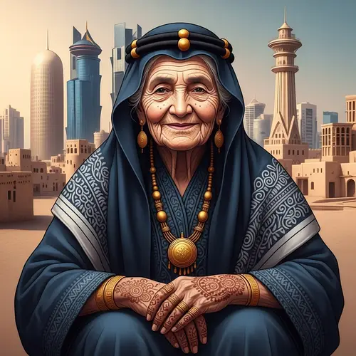 Elderly Qatari Woman: Wisdom & Cultural Roots | Qatar Skyline